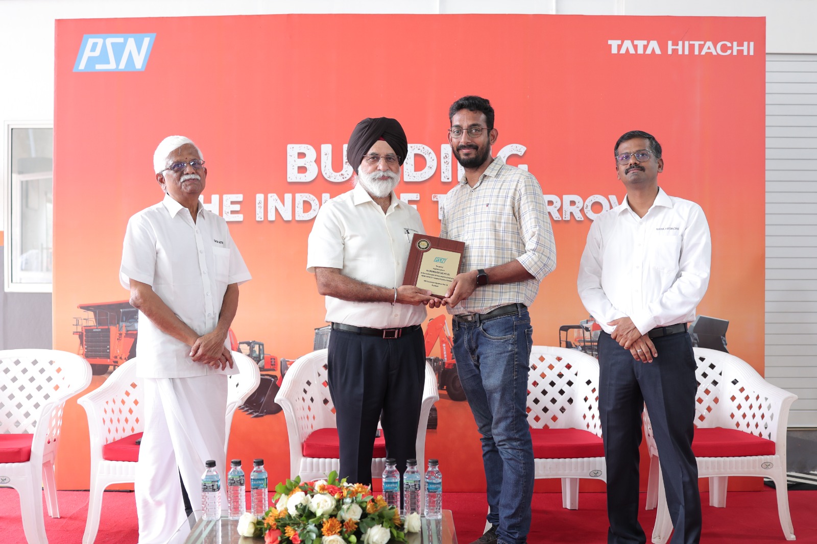 Honour receiving from Mr Sandeep Singh, Managing Director, TATA Hitachi